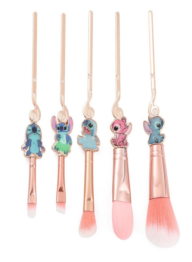 Wechip Cute Cartoon Girl-Themed 5-Piece Makeup Brush Set – Premium Synthetic Bristles for Foundation, Blending, Face Powder, Blush, Concealer & Eye Shadow - Image 1